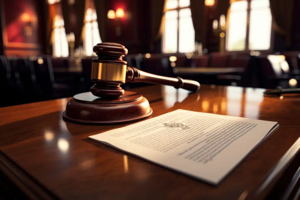 Legal courtroom scene reflecting mission-driven law firm services